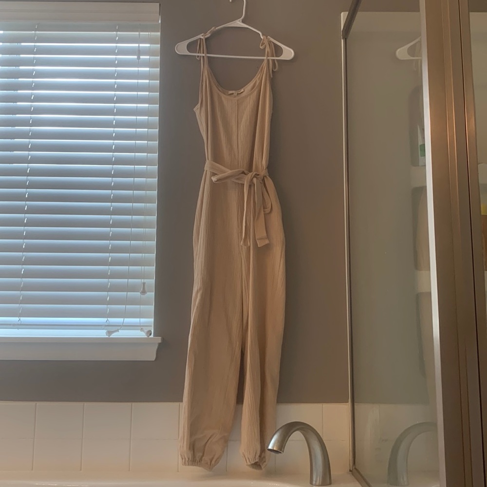 Size medium WAYF romper. Tan. Worn once for photos.